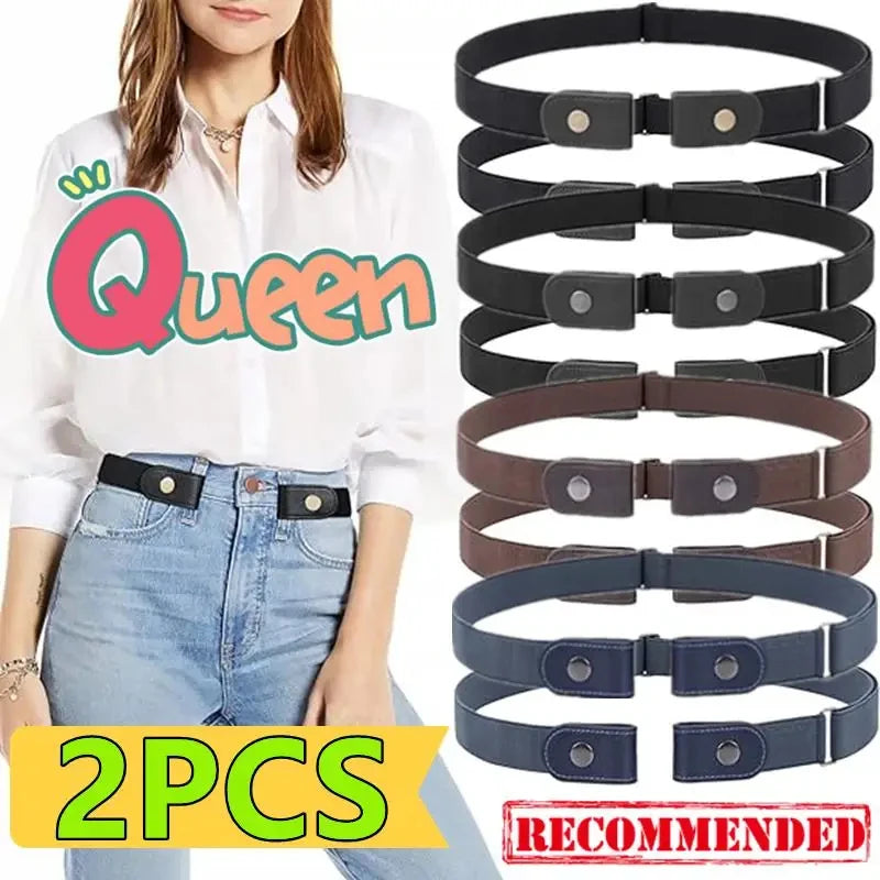 Buckle-Free Invisible Elastic Belt Adjustable Stretch Waist Band for