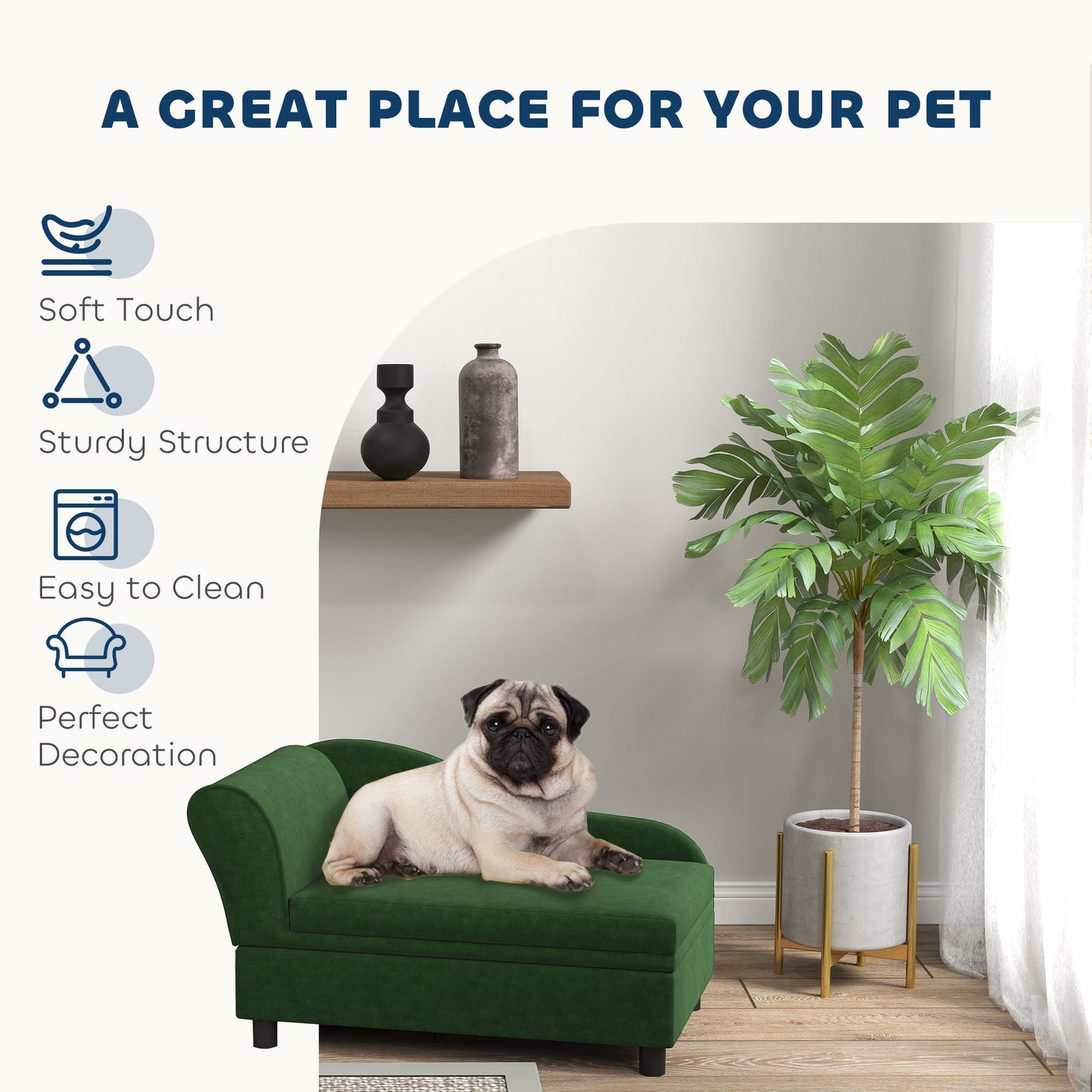 Pet Sofa Bed Couch with Storage